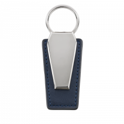 Leather Keychain with Polished Metal plate