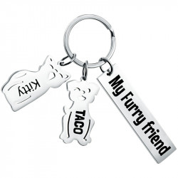 Personalised Engraved Keyring for Cat & Dog Lovers
