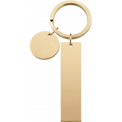 Round and rectangle engraved keychain