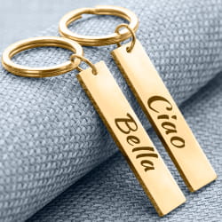2 engraved rectangle keychains