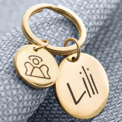 2 circles engraved Keychain