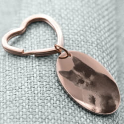 Engraved oval keychain