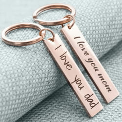 2 engraved rectangle keychain