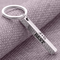 3D engraved rectangle keychain
