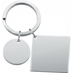 Circle and square calendar engraved keychain