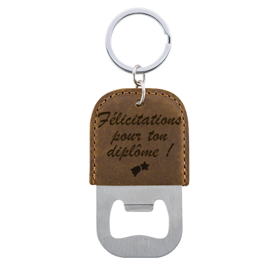 Porte-clés Décapsuleur Personnalisé en Cuir...