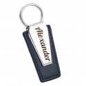 Personalized Leather Keyring with Metal Plate