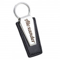 Personalized Leather Keyring with Metal Plate