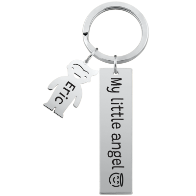 Engraved Rectangle Personalized Keyring with...