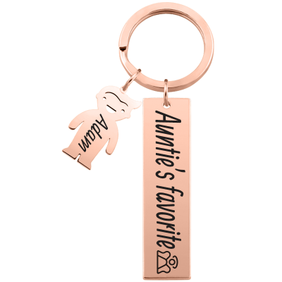 Engraved Rectangle Personalized Keyring with...