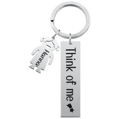 Engraved Rectangle Personalized Keyring with...