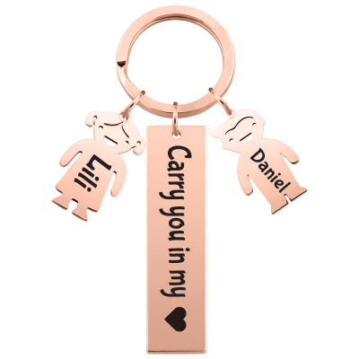 Engraved Rectangle Personalized Keyring with...