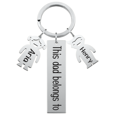 Engraved Rectangle Personalized Keyring with...