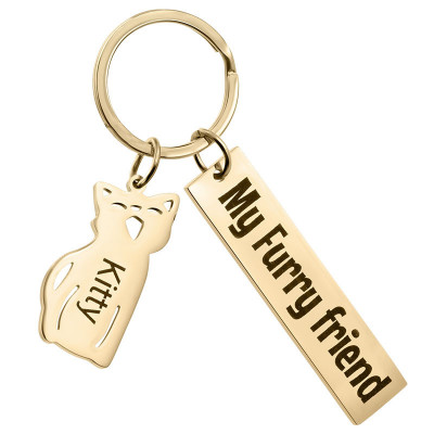 Personalized Engraved Rectangle Keyring with...