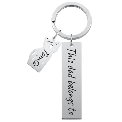 Personalized Engraved Rectangle Keyring with...