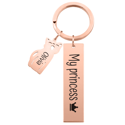 Personalized Engraved Rectangle Keyring with...