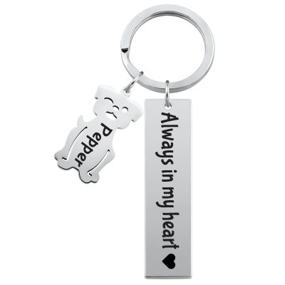 Personalized Engraved Rectangle Keyring with...