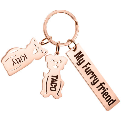 Personalized Engraved Rectangle Keyring with...