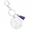 Personalized Acrylic Keyring with Tassel - Elegant Design