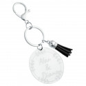 Personalized Acrylic Keyring with Tassel - Elegant Design