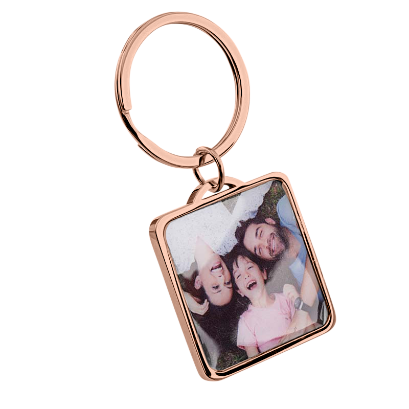 Personalized Luxury Square Keyring with Photo