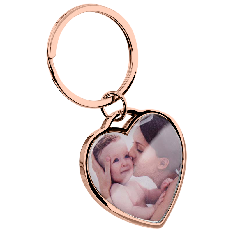 Personalized Luxury Heart Keyring with Photo