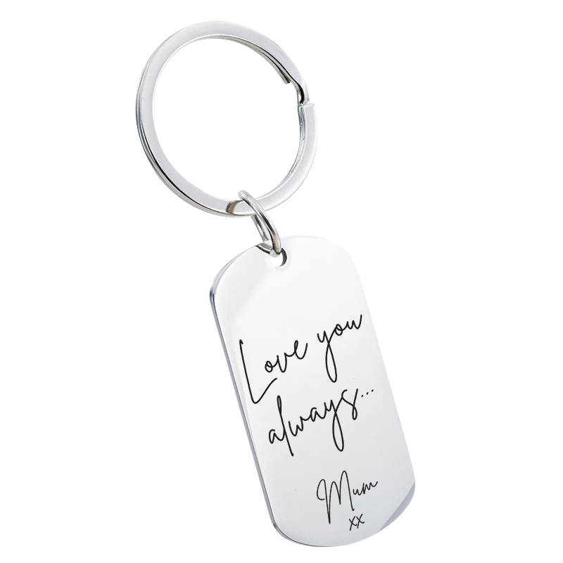 Personalized Handwriting to Engraving Military Tag Keyring