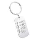 Personalized Engraved Military Tag Keyring with Family Icons