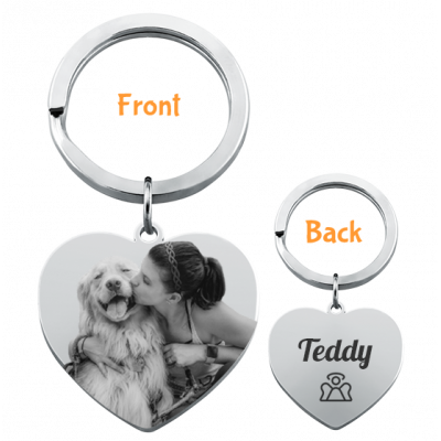 Personalized Heart Dog or Cat Photo and Text...