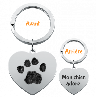 Porte-clés Cœur Gravé Personnalisé avec Texte...
