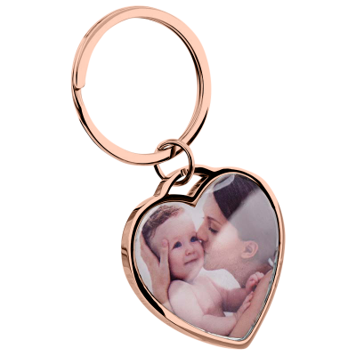 Personalized Luxury Heart Keyring with Dog or...