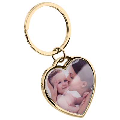 Personalized Luxury Heart Keyring with Dog or...