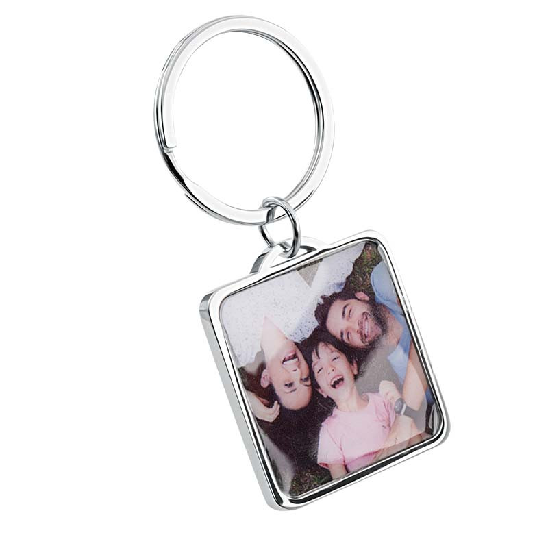 Personalized Luxury Square Keyring with Dog or Cat Photo