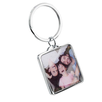 Personalized Luxury Square Keyring with Dog or...