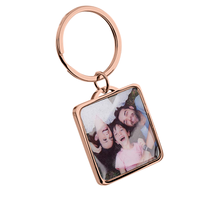 Personalized Luxury Square Keyring with Dog or...