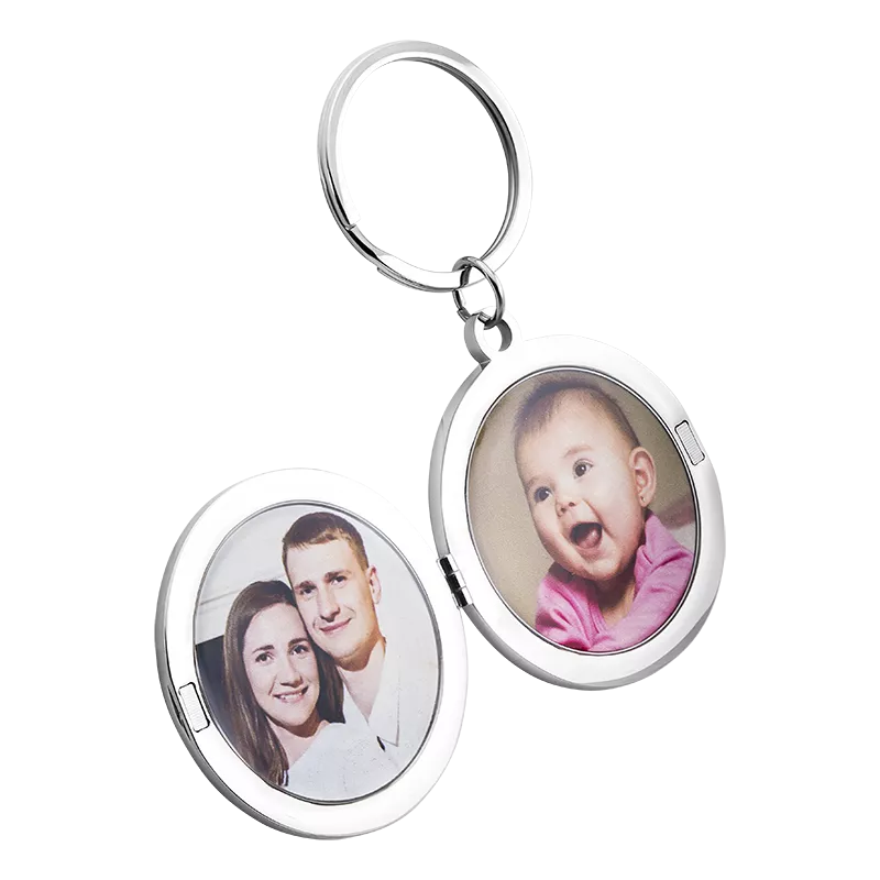 Porte-clés Photo Luxe Médaillon Rond Personnalisé