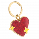 Personalized Engraved Heart Keyring with Sparkles
