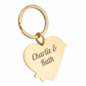 Personalized Engraved Heart Keyring with Sparkles