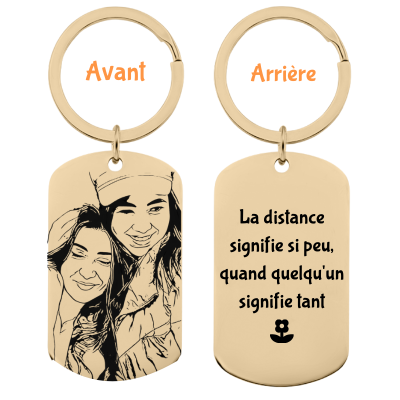 Porte-clés Plaque Miliaire Gravure Image-Dessin