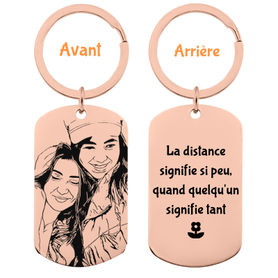 Porte-clés Plaque Miliaire Gravure Image-Dessin