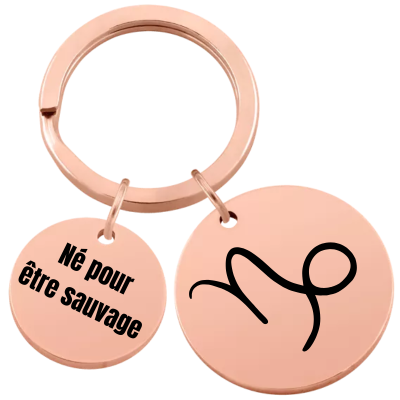 Porte-clés Rond Personnalisé avec Signe du...