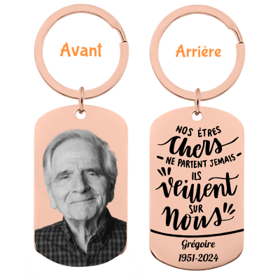 Porte-clés Commémoratif Gravé Personnalisé avec...