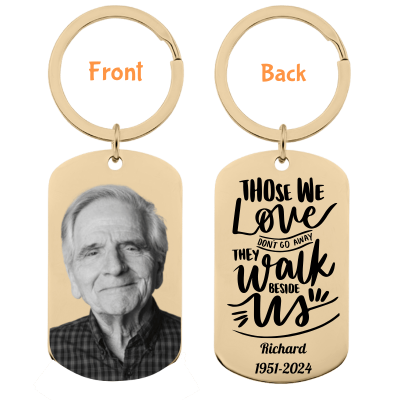 Personalized Memorial Photo Engraved Keyring