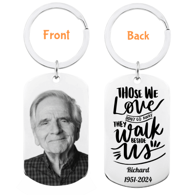 Personalized Memorial Photo Engraved Keyring