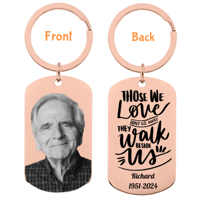 Personalized Memorial Photo Engraved Keyring