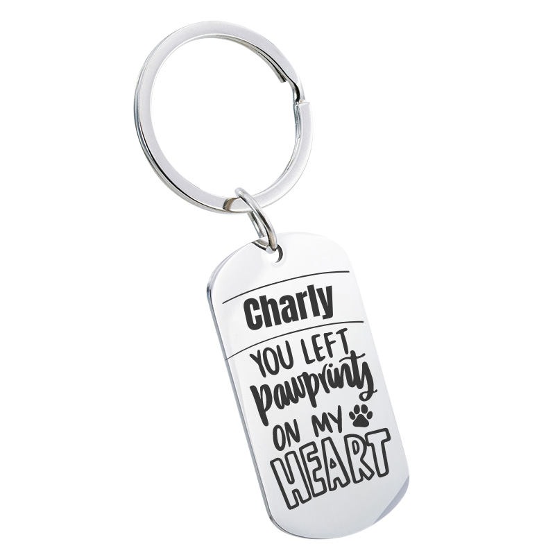 Personalized Pet Memorial Photo Engraved Keyring