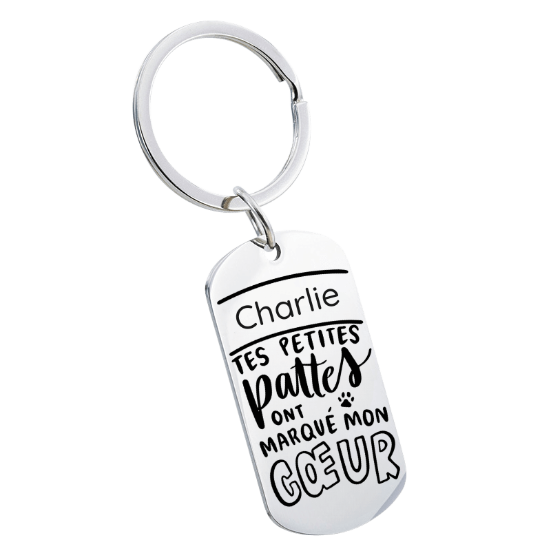 Porte-clés Commémoratif Gravé Personnalisé avec Photo en Mémoire d’un Animal