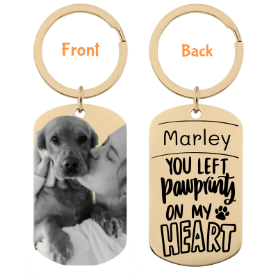 Personalized Pet Memorial Photo Engraved Keyring