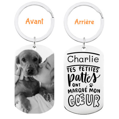 Porte-clés Commémoratif Gravé Personnalisé avec...