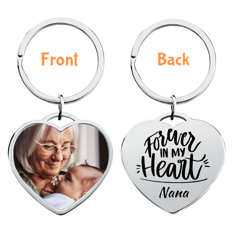 Personalized Memorial Luxury Rectangle Keyring with Photo